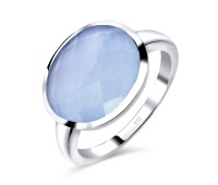 Blue Chalcedony Silver Rings NSR-2234